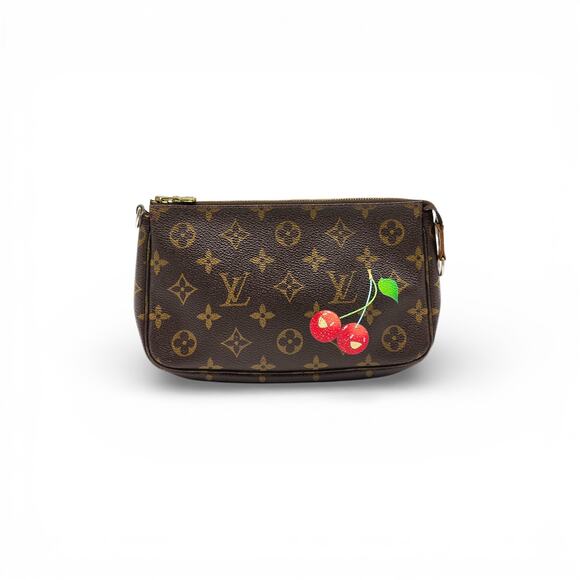 Louis Vuitton Handbags - Louis Vuitton 2005 Takashi Murakami Monogram Cherry Pochette Accessoires Clutch